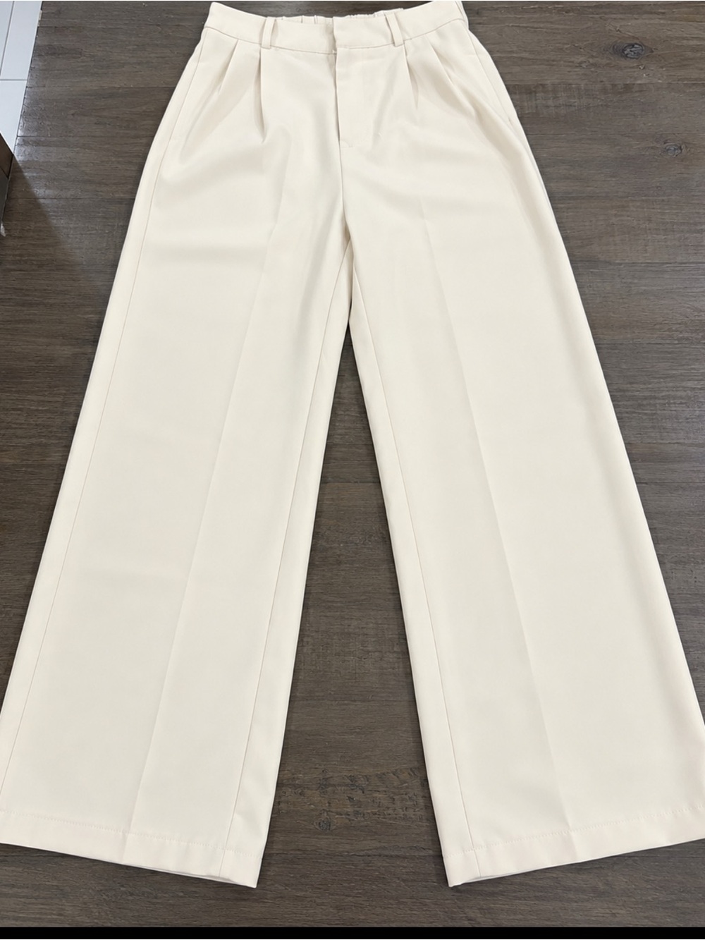 SHEIN Cream High Waist Wide Leg Pants Trousers XS